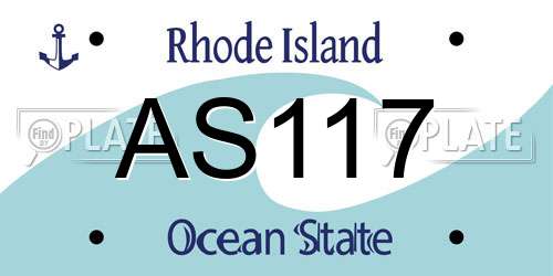 AS117 Rhode Island License Plate