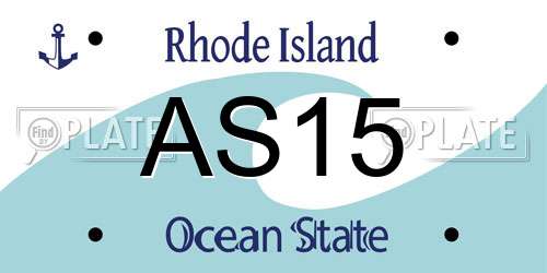 AS15 Rhode Island License Plate