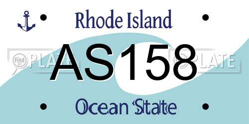 AS158 Rhode Island License Plate