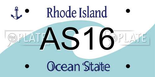 AS16 Rhode Island License Plate