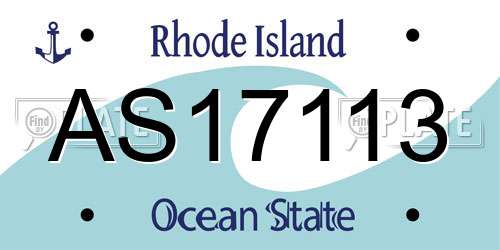 AS17113 Rhode Island License Plate