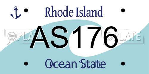 AS176 Rhode Island License Plate