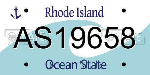 AS19658 Rhode Island License Plate