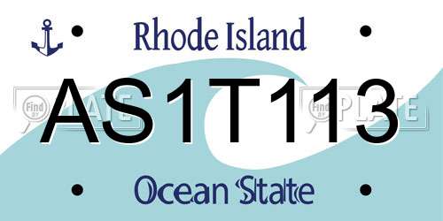 AS1T113 Rhode Island License Plate