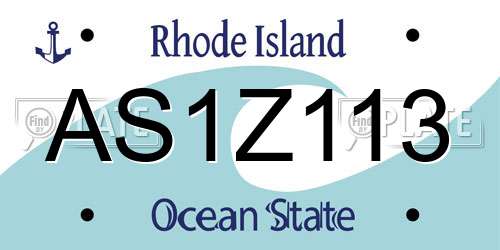 AS1Z113 Rhode Island License Plate