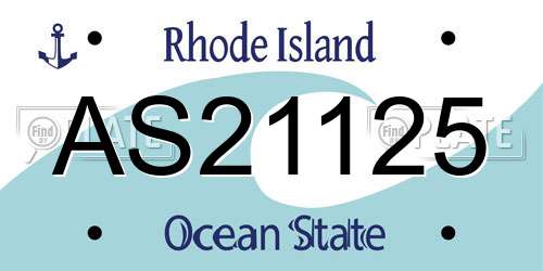 AS21125 Rhode Island License Plate