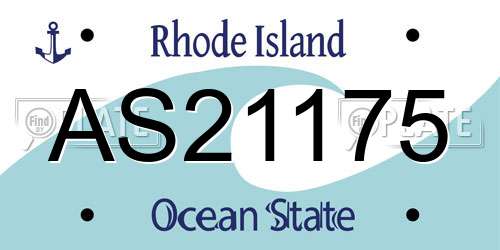 AS21175 Rhode Island License Plate