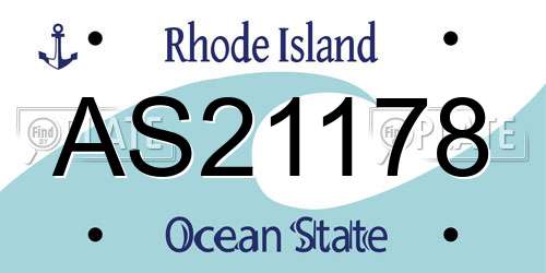 AS21178 Rhode Island License Plate