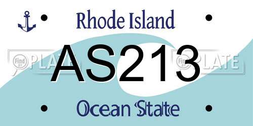 AS213 Rhode Island License Plate