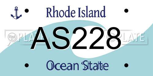 AS228 Rhode Island License Plate