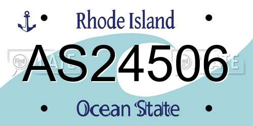 AS24506 Rhode Island License Plate