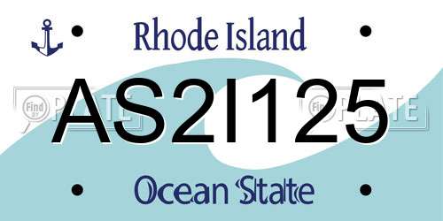 AS2I125 Rhode Island License Plate