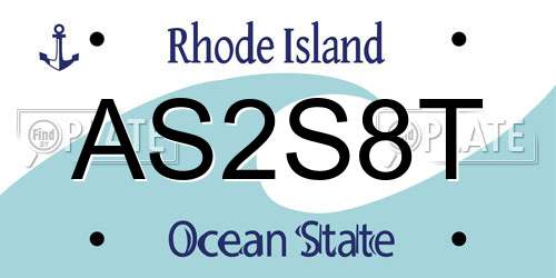 AS2S8T Rhode Island License Plate