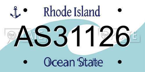 AS31126 Rhode Island License Plate