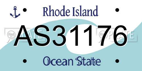 AS31176 Rhode Island License Plate
