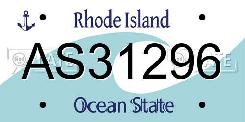 AS31296 Rhode Island License Plate