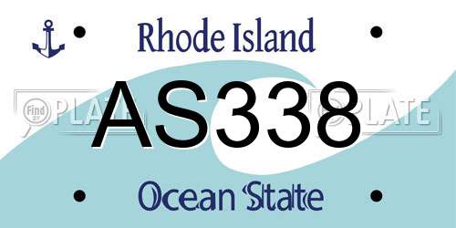 AS338 Rhode Island License Plate