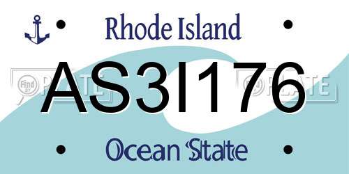 AS3I176 Rhode Island License Plate