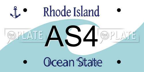 AS4 Rhode Island License Plate