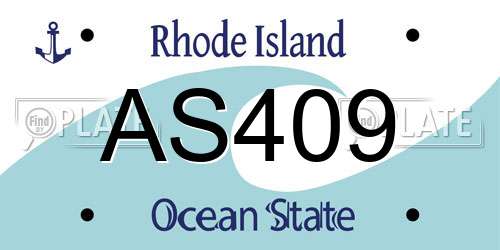 AS409 Rhode Island License Plate