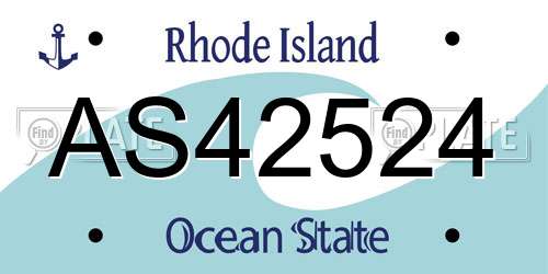 AS42524 Rhode Island License Plate