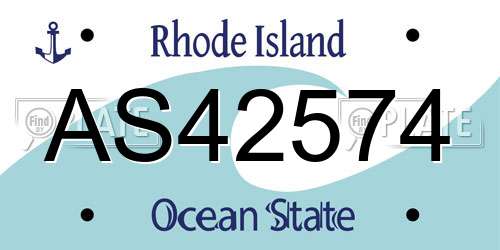 AS42574 Rhode Island License Plate
