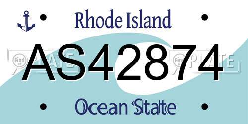 AS42874 Rhode Island License Plate