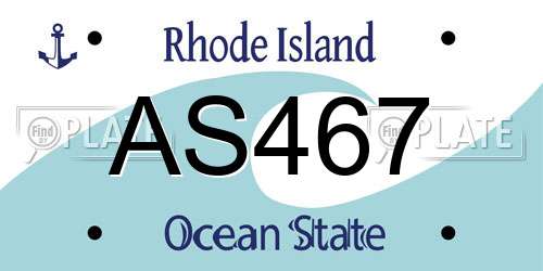 AS467 Rhode Island License Plate