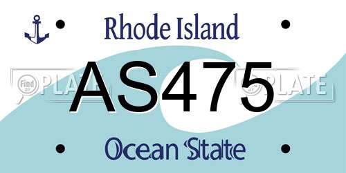 AS475 Rhode Island License Plate