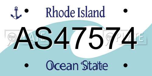 AS47574 Rhode Island License Plate