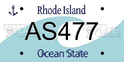 AS477 Rhode Island License Plate
