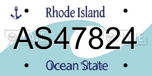 AS47824 Rhode Island License Plate