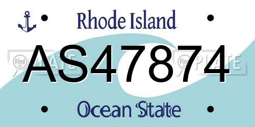 AS47874 Rhode Island License Plate