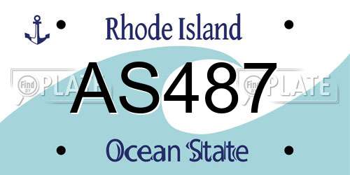 AS487 Rhode Island License Plate