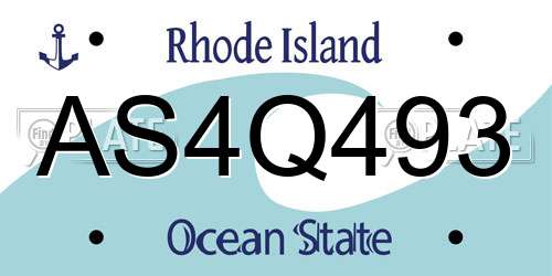 AS4Q493 Rhode Island License Plate