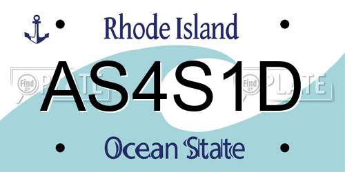 AS4S1D Rhode Island License Plate
