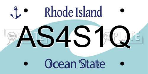 AS4S1Q Rhode Island License Plate