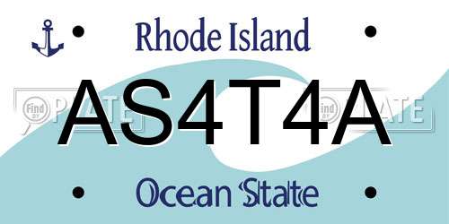 AS4T4A Rhode Island License Plate