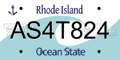 AS4T824 Rhode Island License Plate
