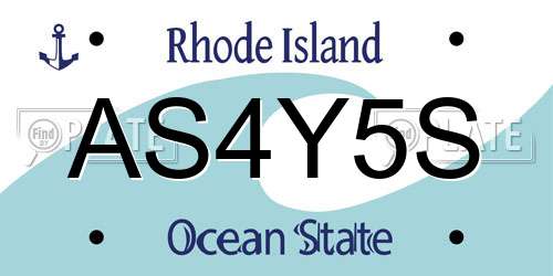 AS4Y5S Rhode Island License Plate
