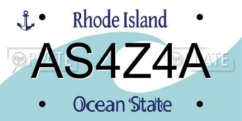 AS4Z4A Rhode Island License Plate