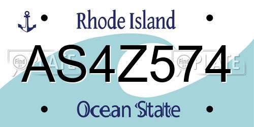 AS4Z574 Rhode Island License Plate