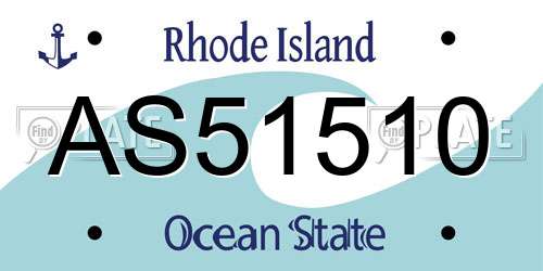 AS51510 Rhode Island License Plate