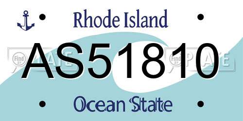 AS51810 Rhode Island License Plate