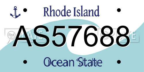 AS57688 Rhode Island License Plate