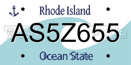 AS5Z655 Rhode Island License Plate