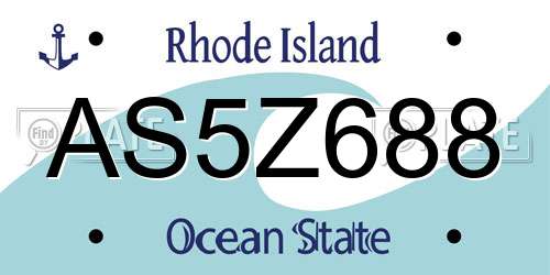 AS5Z688 Rhode Island License Plate