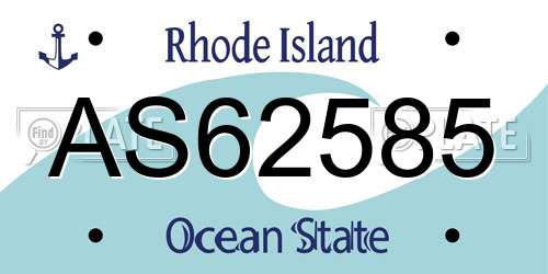 AS62585 Rhode Island License Plate