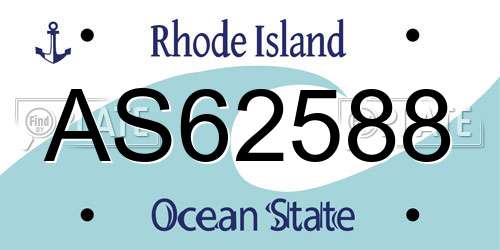 AS62588 Rhode Island License Plate