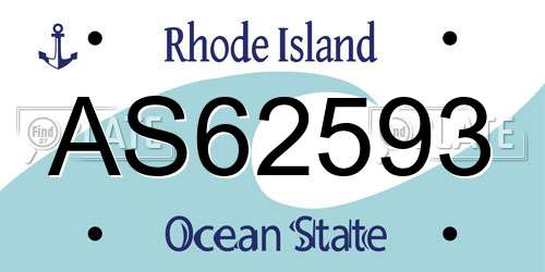 AS62593 Rhode Island License Plate